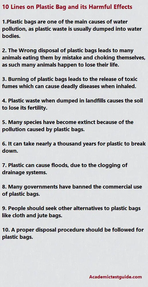 10 Points on Harmful Effects of Plastic Bags