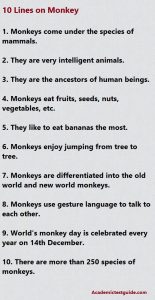 few lines on monkey