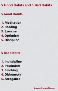 good habits and bad habits