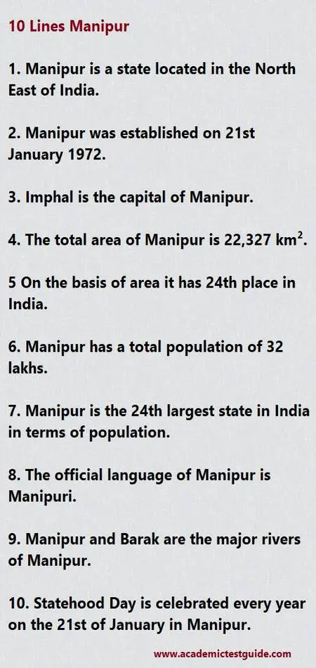 10 lines on Manipur
