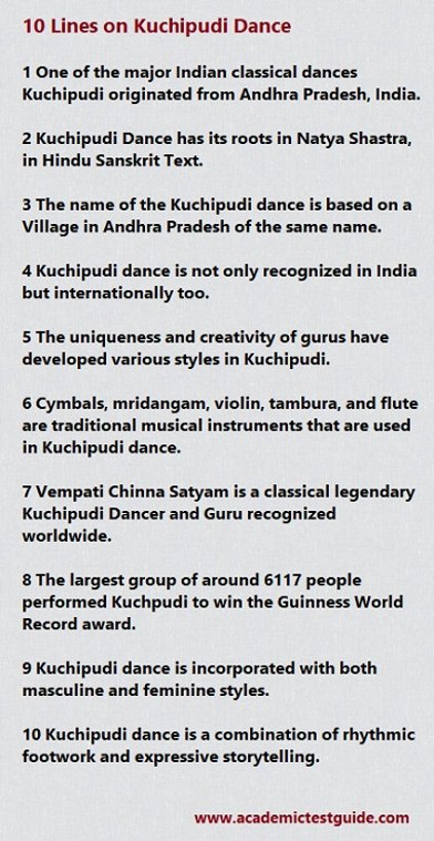 10 Lines on Kuchipudi Dance